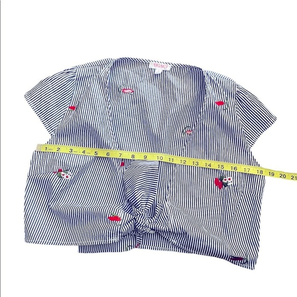 A’ Gaci Striped high Rise pleated pleated skirt and cropped top set size large - Picture 12 of 12